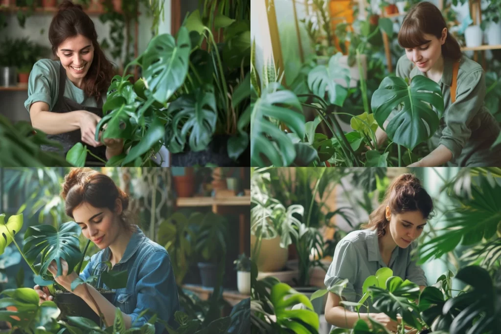 mulheres cultivando costela de adao